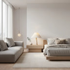 Table Lamp | Travertine Stone Base Modern Fabric Shade Versatile Lighting