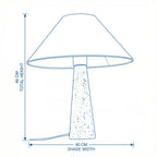 Table Lamp | Travertine Stone Base Modern Fabric Shade Versatile Lighting