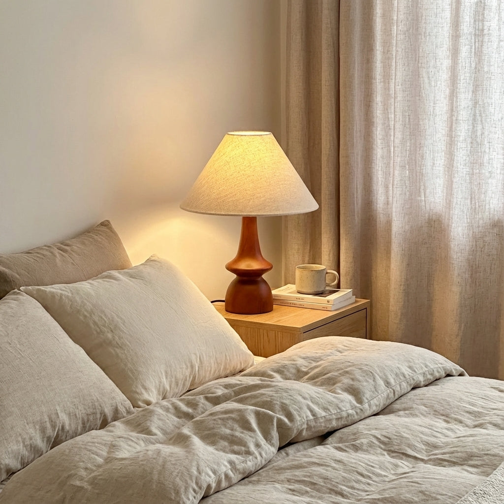 Table Lamp | Vintage Solid Wood Design with Adjustable Lighting