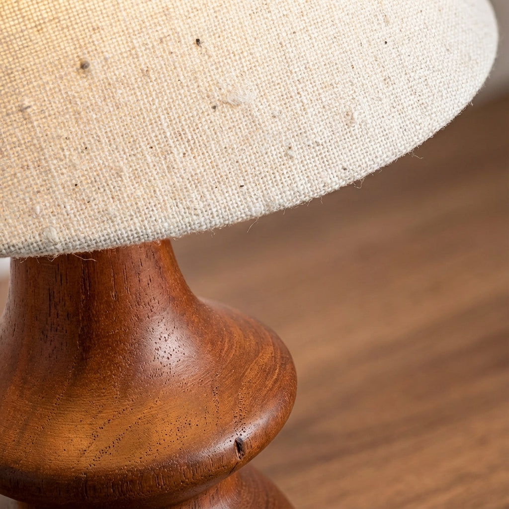 Table Lamp | Vintage Solid Wood Design with Adjustable Lighting
