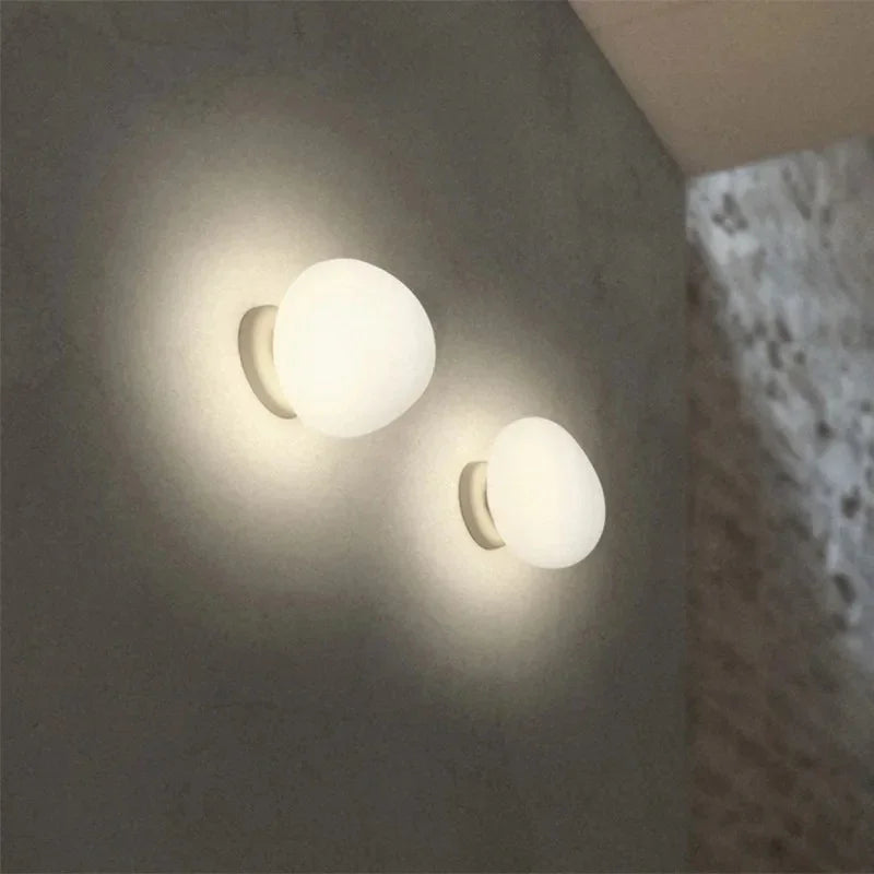 Wall Lamp | Metal Acrylic Minimalist Egg Shape Ambient Lighting Fixture - Image 2
