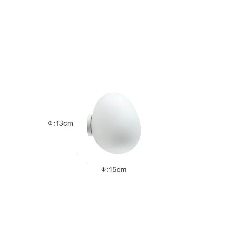 Wall Lamp | Metal Acrylic Minimalist Egg Shape Ambient Lighting Fixture - Image 8