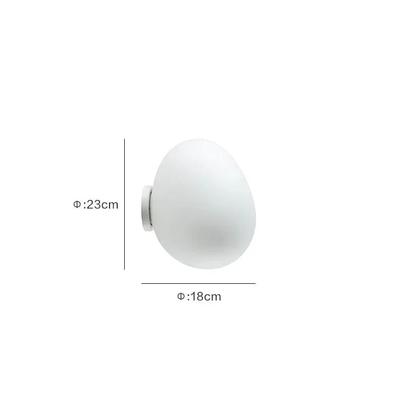 Wall Lamp | Metal Acrylic Minimalist Egg Shape Ambient Lighting Fixture - Image 9