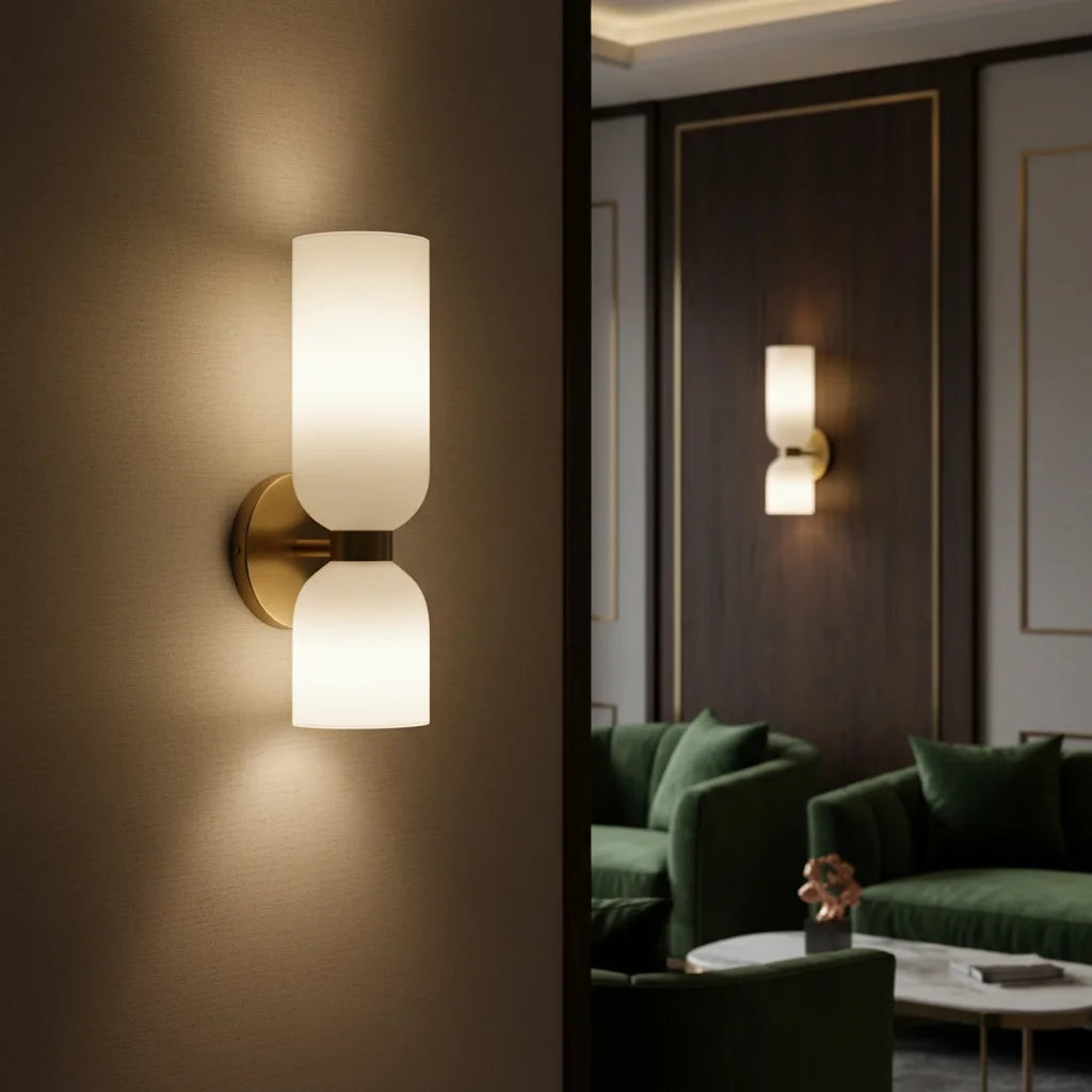 Wall Lamp | Modern Glass Dual Shade LED Accent Fixture