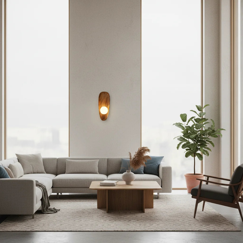 Wall Lamp | Natural Wood Contemporary Accent Lighting Fixture