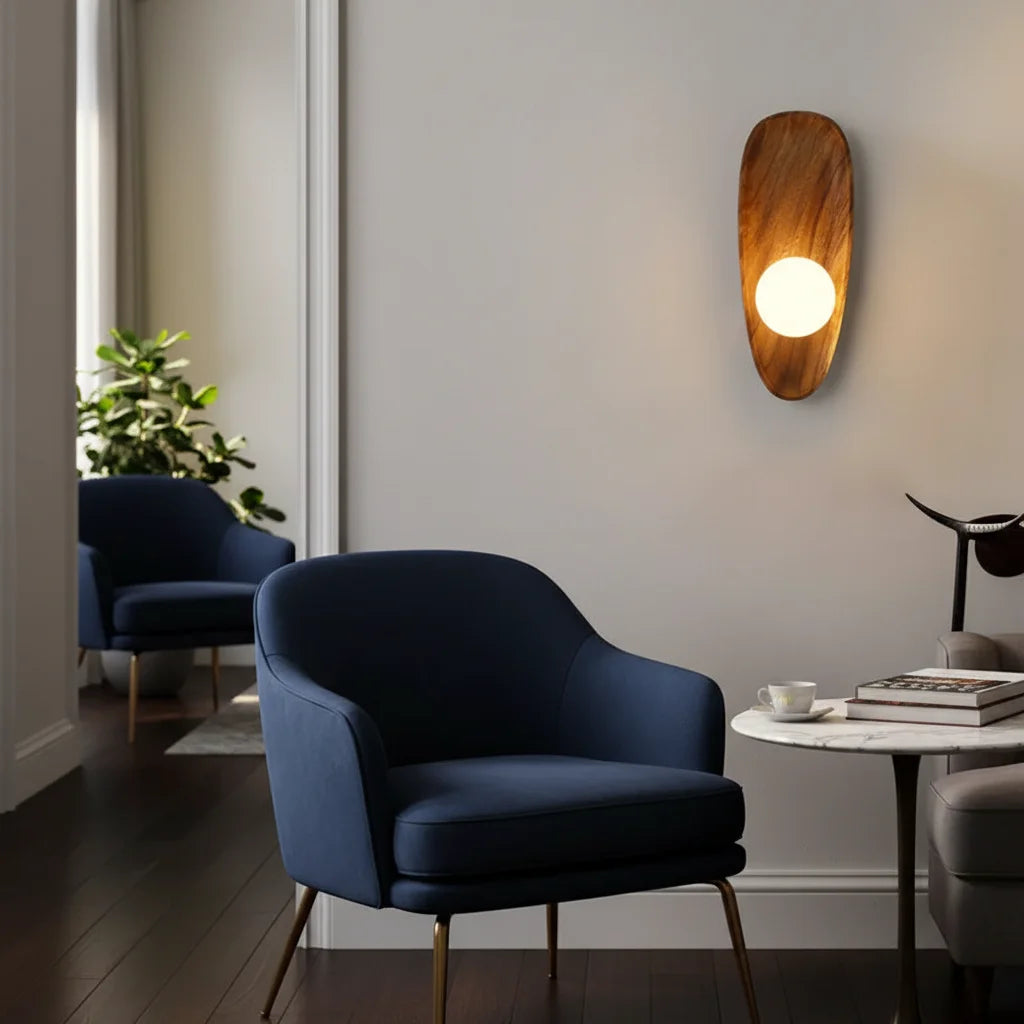 Wall Lamp | Natural Wood Contemporary Accent Lighting Fixture