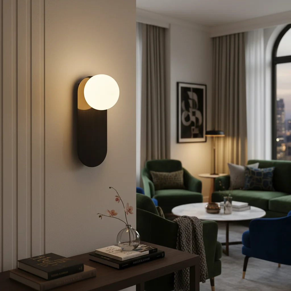 Wall Sconce | Modern Metal Globe Minimalist Accent Light Fixture