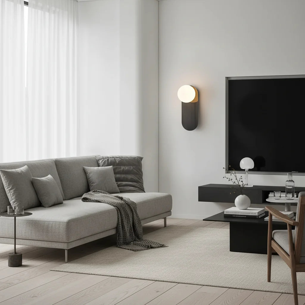 Wall Sconce | Modern Metal Globe Minimalist Accent Light Fixture